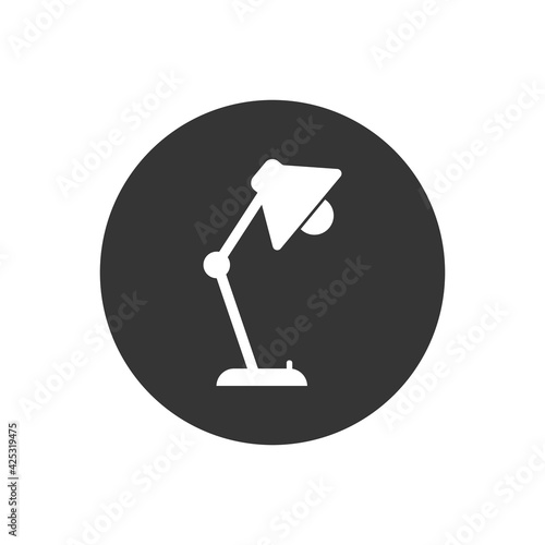 Desk lamp white icon vector illustration