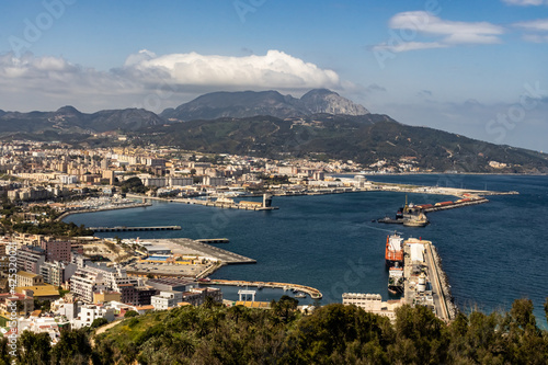 view of the bay and port of ceuta (spain) 