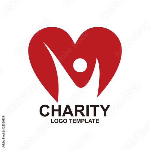 Illustration of charity logo design template vector