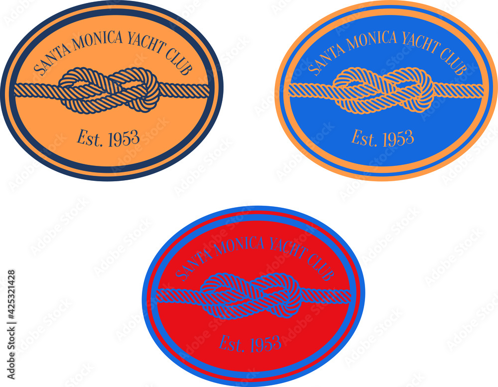 Nautical badge vector print designs