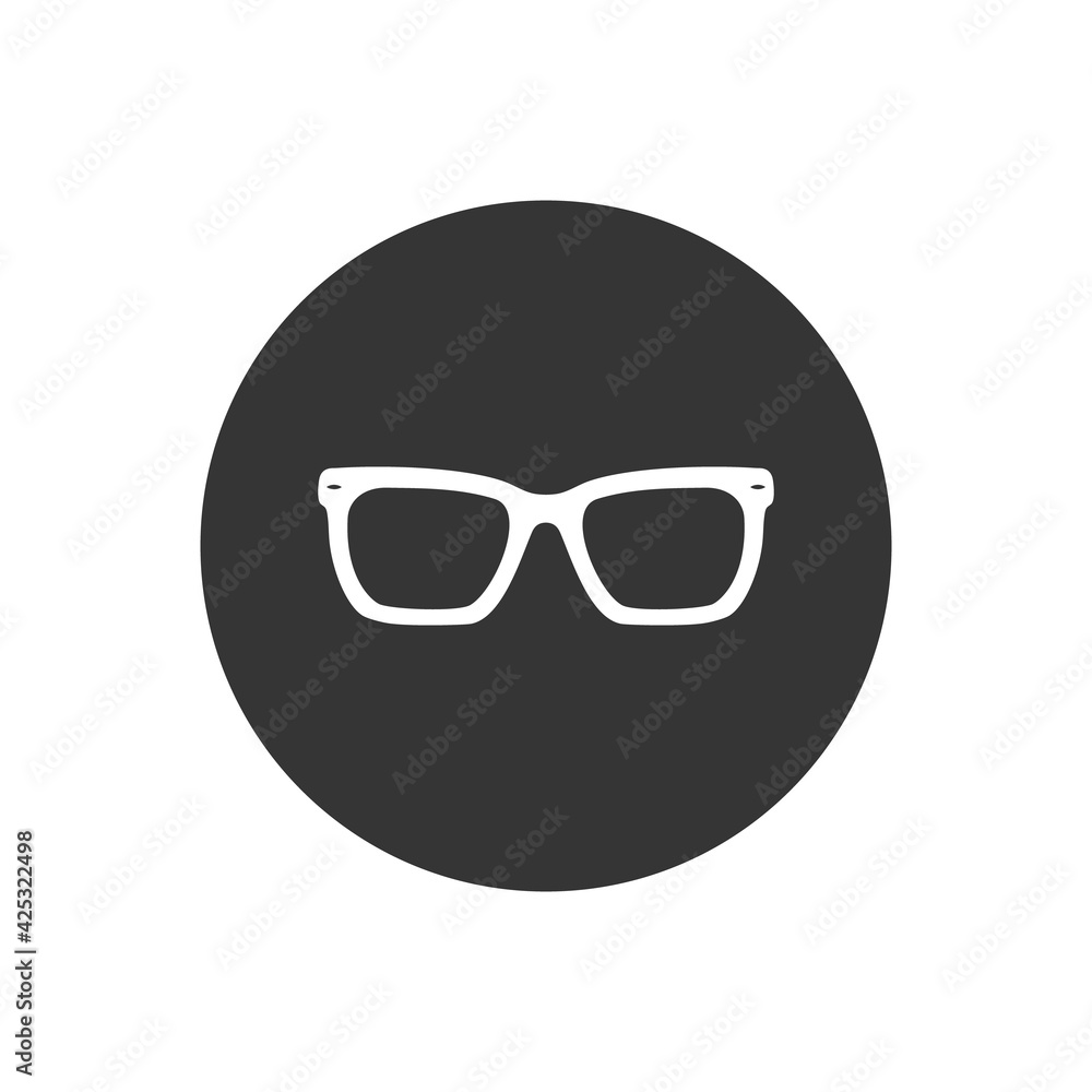 Glasses white icon vector. Stylish Eyeglasses