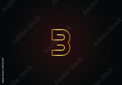 Initial Gold letters bb linked monogram logo vector. Business logo monogram with two overlap letters inside circle isolated on black background
