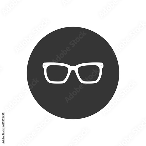 Glasses white icon vector. Stylish Eyeglasses