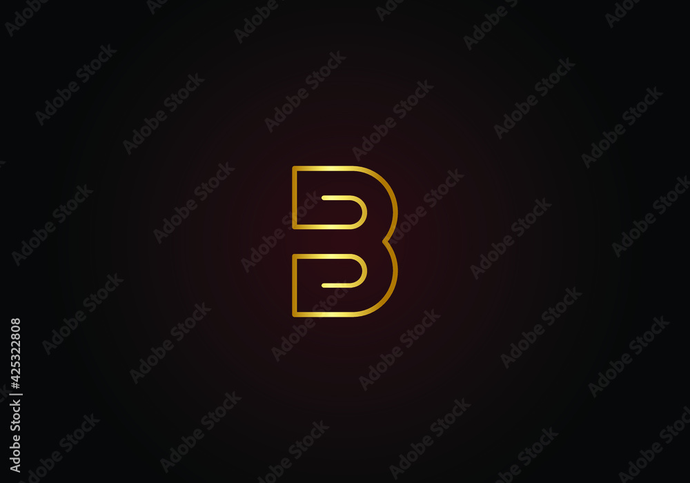 Initial Gold letters bb linked monogram logo vector. Business logo monogram with two overlap letters inside circle isolated on black background Initial Gold letters bb linked monogram logo vector. Business logo monogram with two overlap letters inside circle isolated on black background