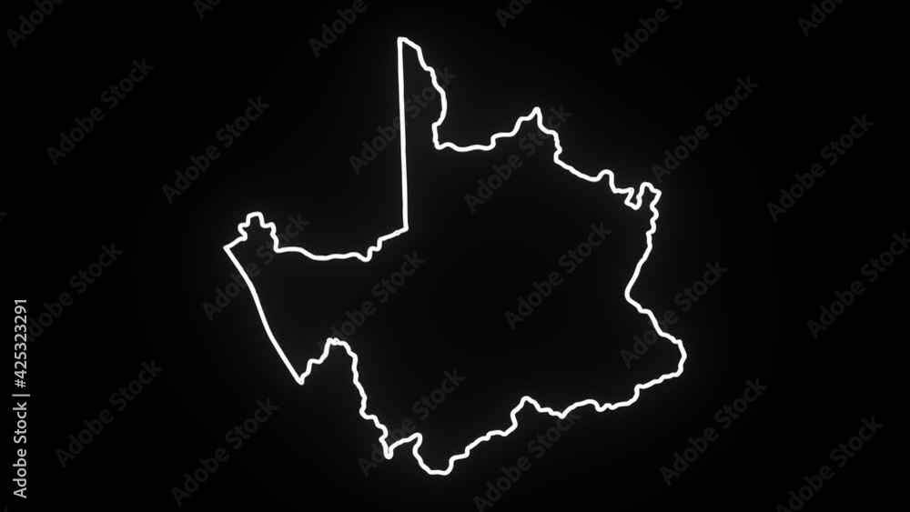 Map of South Africa, South Africa outline, Animated close up map of