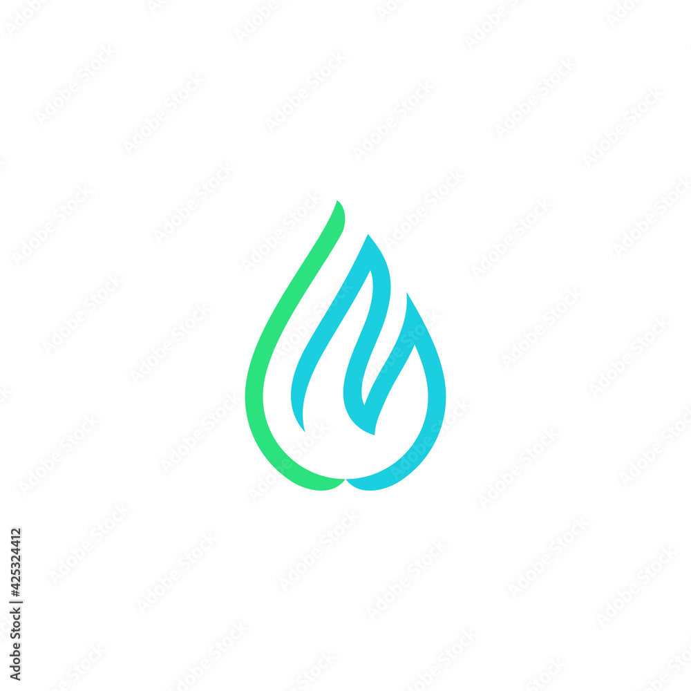 Letter L and M form abstract flame - editable vector