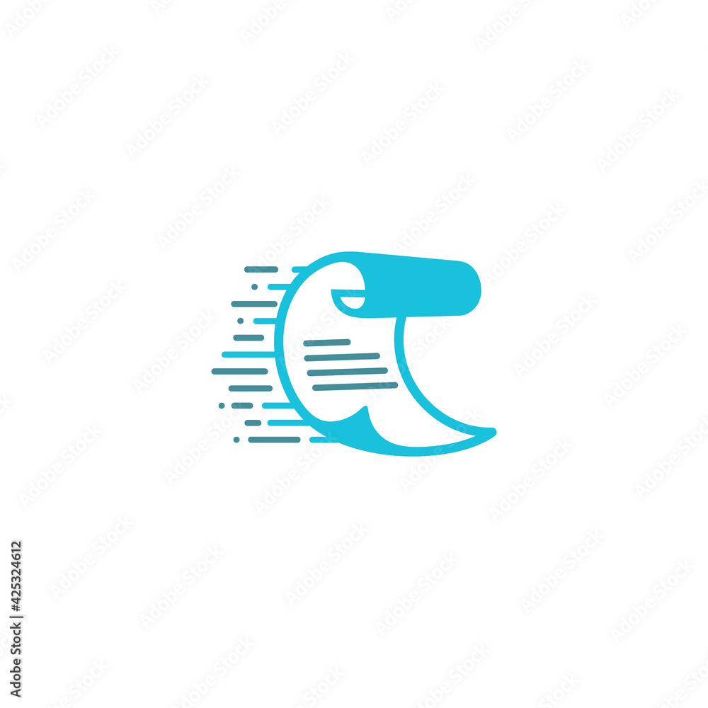 digital document logo - paper and lines that represent fast data - design vector digital document logo - paper and lines that represent fast data - design vector