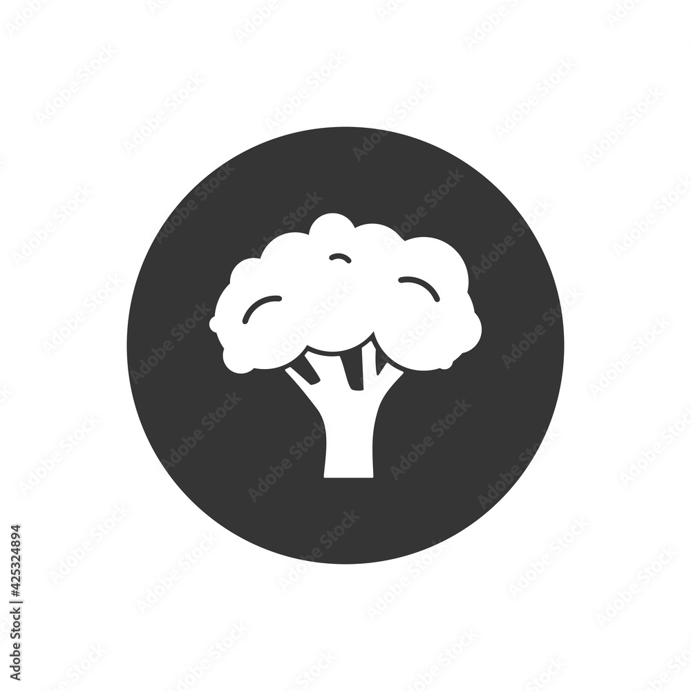 Broccoli white icon vector, filled flat sign, solid pictogram isolated on white, logo illustration Broccoli white icon vector, filled flat sign, solid pictogram isolated on white, logo illustration