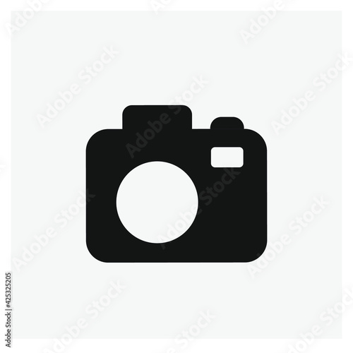 Camera vector icon. Editable stroke. Linear style sign for use on web design and mobile apps, logo. Symbol illustration. Pixel vector graphics - Vector