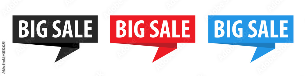 Big Sale - Origami Speech Bubble. Vector banner. Label set Big Sale - Origami Speech Bubble. Vector banner. Label set