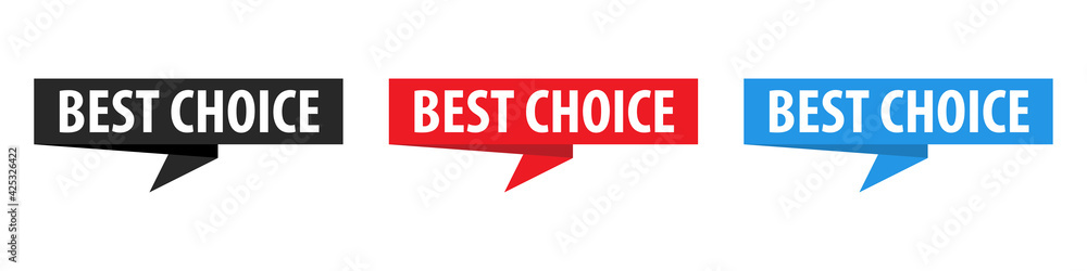 Best Choice - Origami Speech Bubble. Vector banner. Label set Best Choice - Origami Speech Bubble. Vector banner. Label set