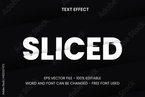 Slice text effect vector design. All text and font can be change.