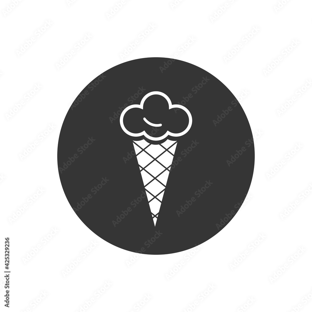 Ice cream vector white icon in fla Ice cream vector white icon in fla