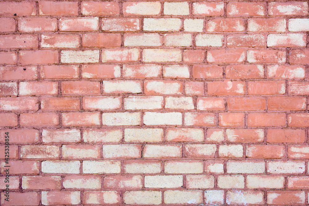 Obraz premium red with yellow grunge brick wall background