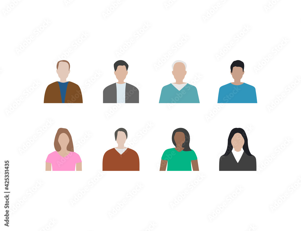 People, person flat style. Man, woman. Vector illustration. People, person flat style. Man, woman. Vector illustration.