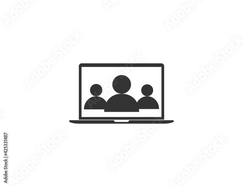 Video conference, job, meeting icon. Vector illustration.
