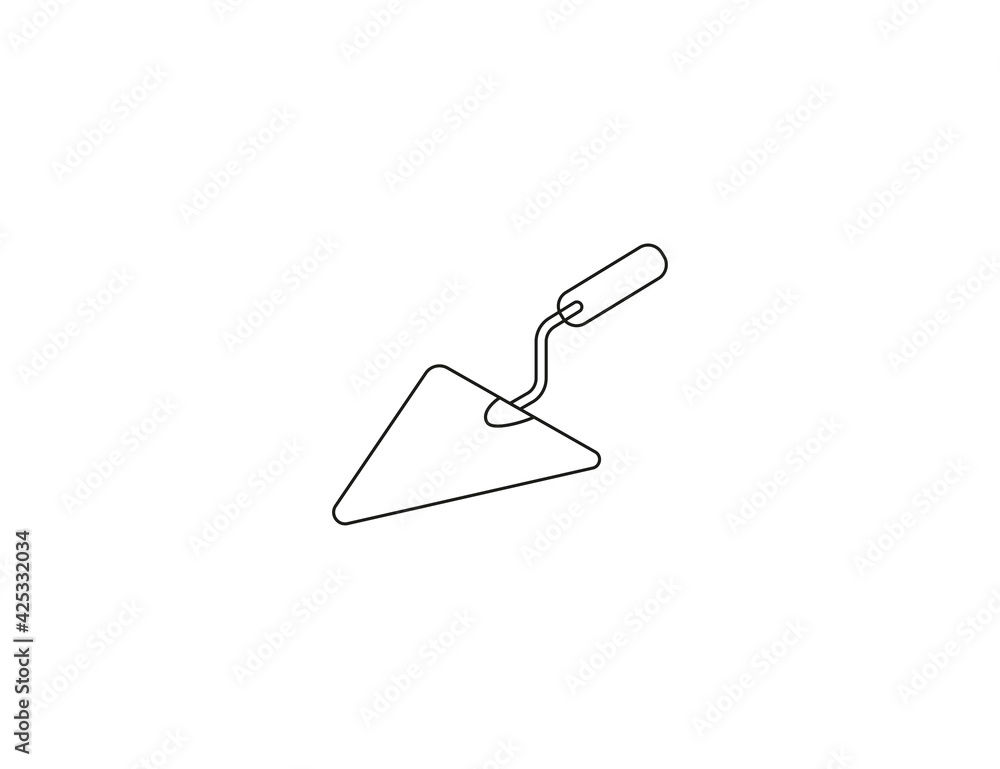 Construction, tool, trowel icon on white background. Vector illustration.