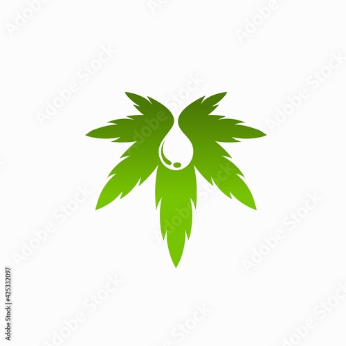 Cannabis oil logo, CBD oil vector