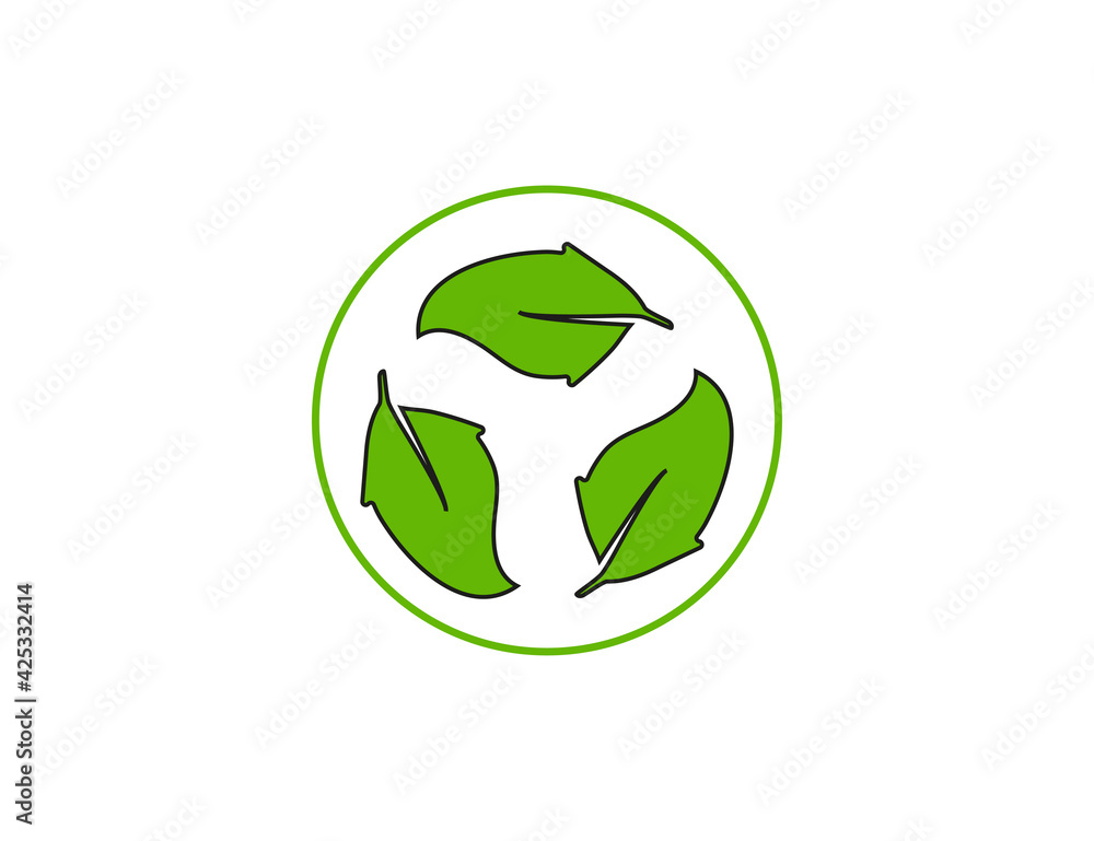 Eco, leaves, recycle icon. Vector illustration, design. Eco, leaves, recycle icon. Vector illustration, design.