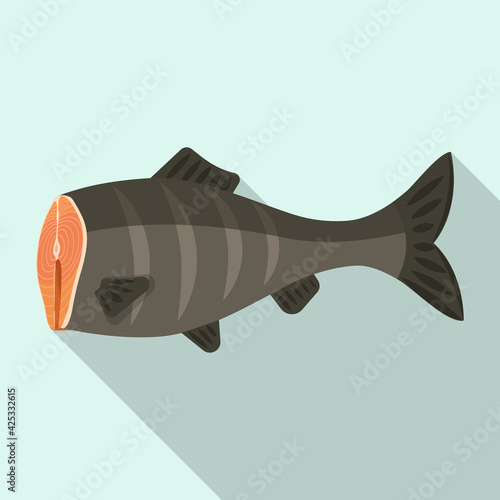 Sea fish vector icon.Flat vector icon isolated on white background sea fish.