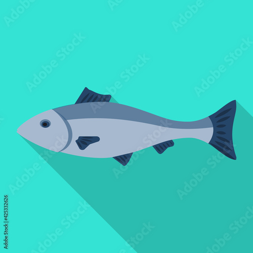 Sea fish vector icon.Flat vector icon isolated on white background sea fish.