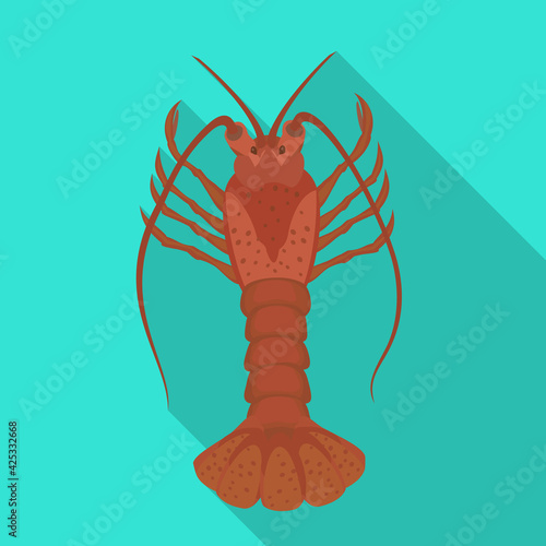 Lobster vector icon.Flat vector icon isolated on white background lobster.