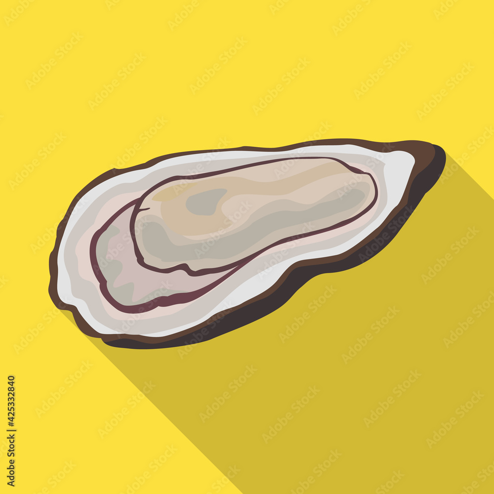 Fototapeta premium Oyster vector icon.Flat vector icon isolated on white background oyster.
