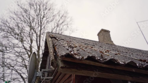 Wallpaper Mural Hail falls on the roof. Slow motion footage. Torontodigital.ca