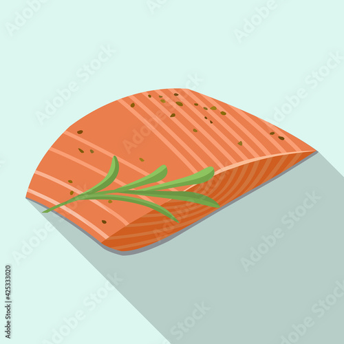 Piece fish vector icon.Flat vector icon isolated on white background piece fish.