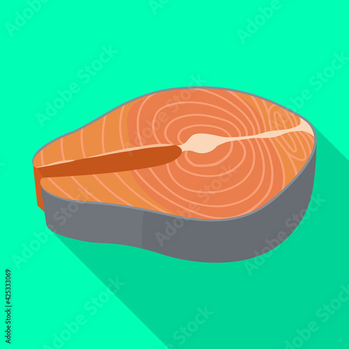 Piece fish vector icon.Flat vector icon isolated on white background piece fish.
