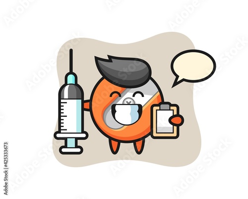 Mascot Illustration of pencil sharpener as a doctor