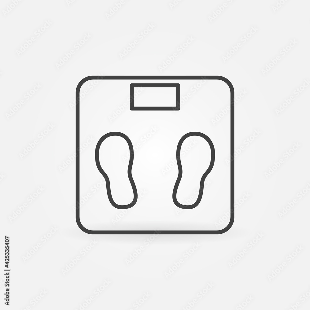 Bathroom Scales outline vector concept icon or sign Bathroom Scales outline vector concept icon or sign