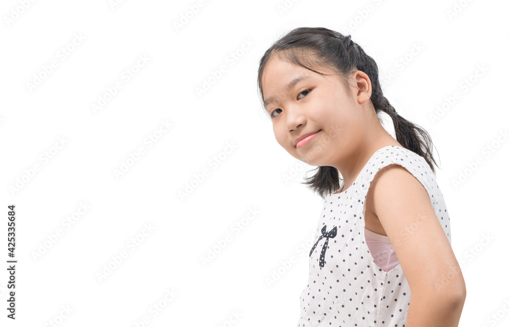 portrait of cute asian girl smile isolated on white portrait of cute asian girl smile isolated on white