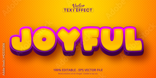 Joyful text, 3d editable text effect