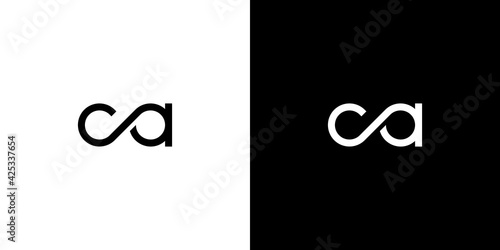 Simple abstract design infinity initial letter CA