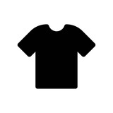 Cotton polo or shirt thin line icon in solid black. Simple t-shirt clothes symbol on white background. Trendy isolated flat illustration for: logo, design, app, design, web, ui, ux. Vector EPS 10.