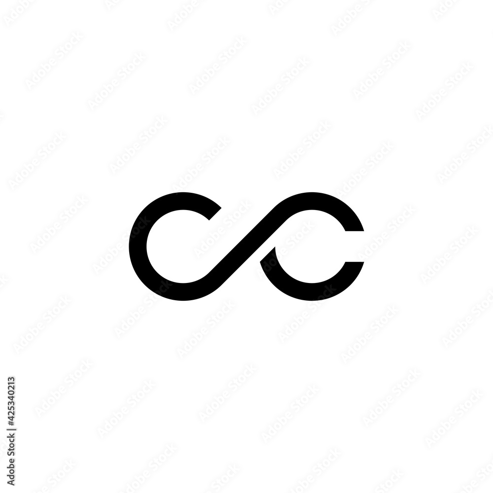 Simple abstract design infinity initial letter CC Simple abstract design infinity initial letter CC