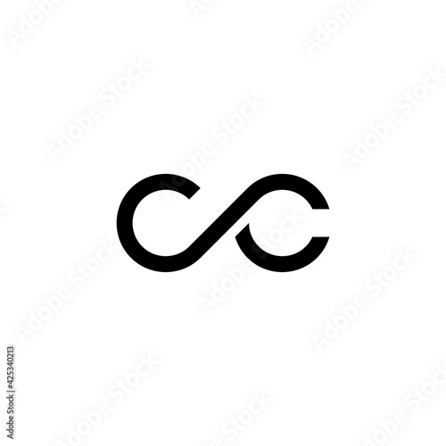 Simple abstract design infinity initial letter CC