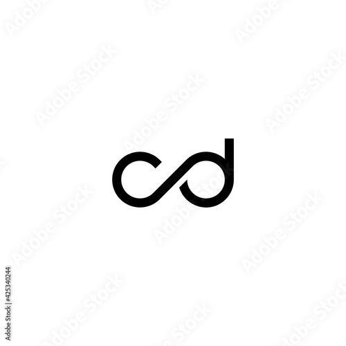 Simple abstract design infinity initial letter CD
