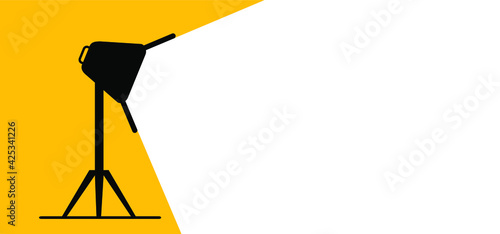 photostudio lamp. Spotlight concept. vector photo studio flashes Light bulb icon