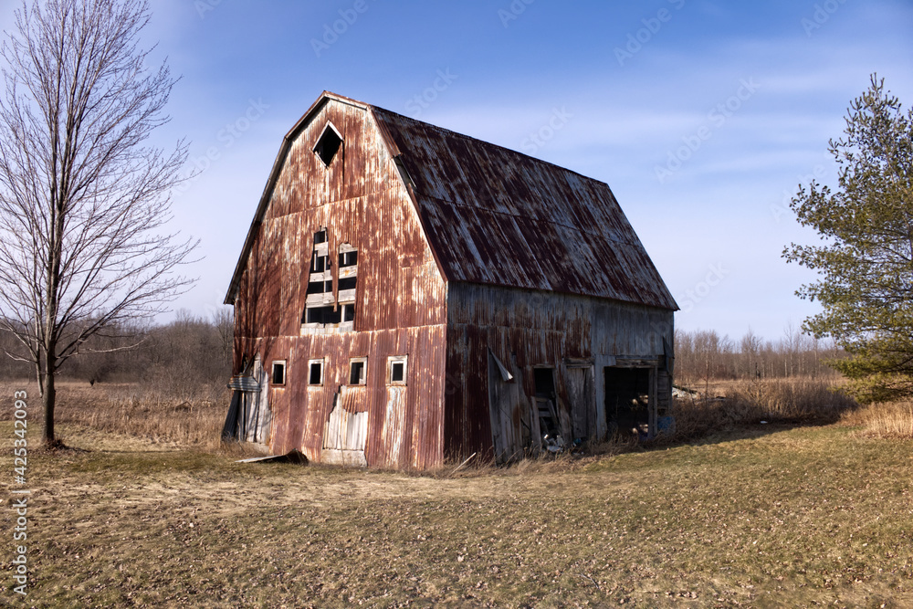 An old decrepit barn
