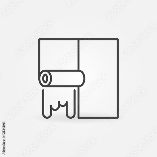Wallpaper Hanging Process vector thin line concept icon