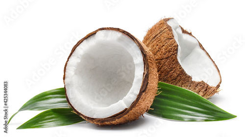 Delicious coconuts, isolated on white background