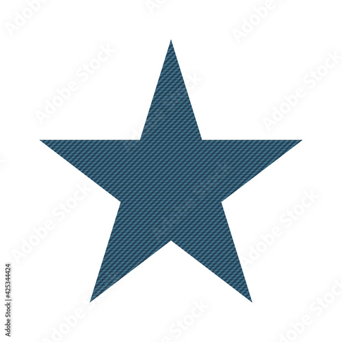 Denim Star Logo Lettering Creative Concept with Blue Cotton Jeans Star