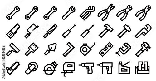 Tool Icon Set (Bold outline version)