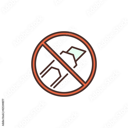 Free Download Stationery Knife tool is Prohibited vector round colored icon - GFXLoad
