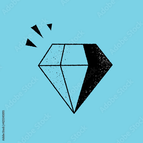 Diamond jewel gem vector icon. Diamond gemstone illustration. Jewelry brilliant concept.