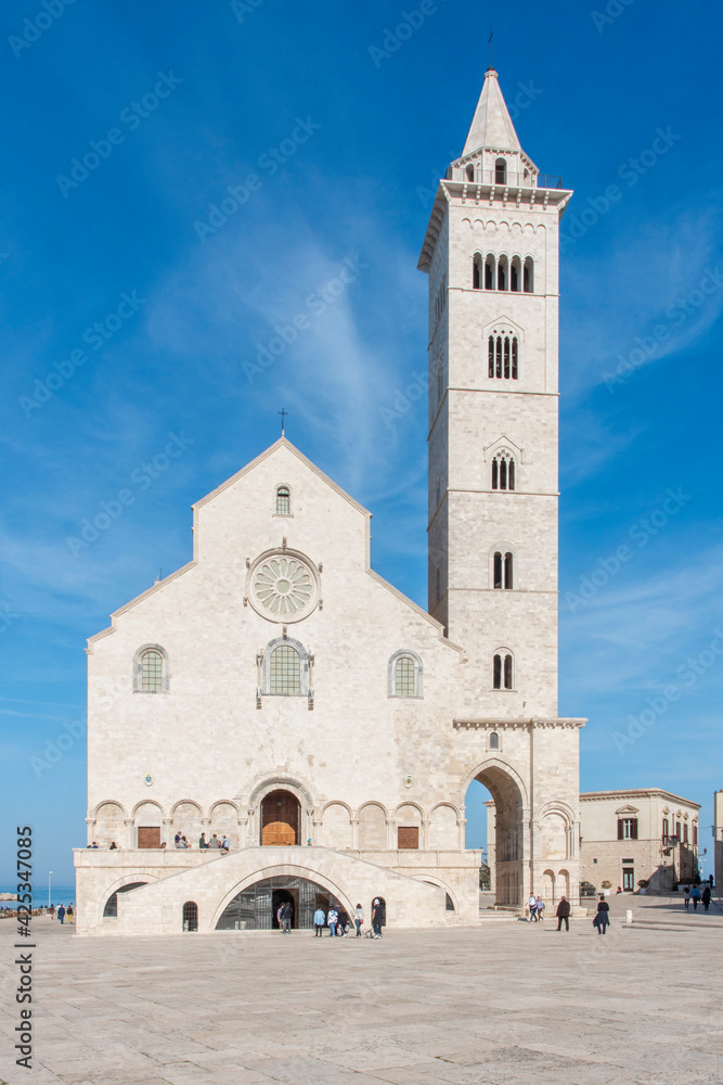View of Basilica Cattedrale San Nicola Pellegrino in Trani. Southern Italy. Apulia.