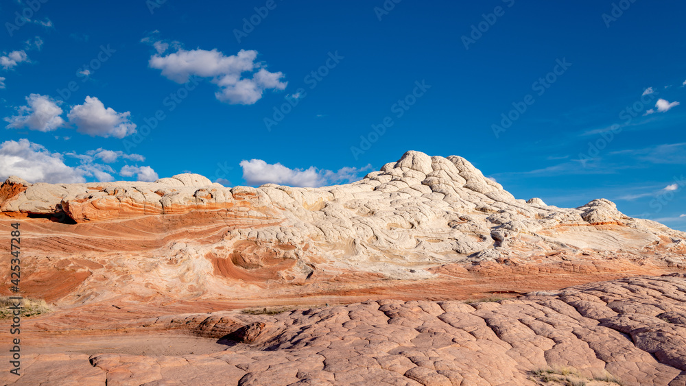 Desert rock formations in the Arizona with blue sky