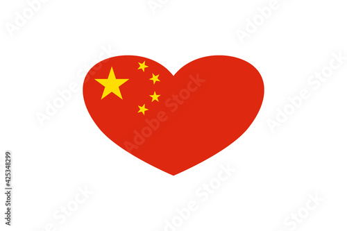 Free Download People's Republic of China flag in the heart shape. Isolated on a white background. - GFXLoad